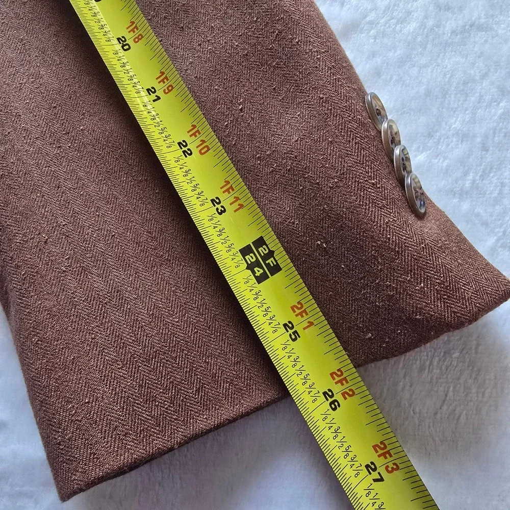 Joseph‎ Abboud Blazer Mens 42L Brown Herringbone Sport Coat Elbow Patches